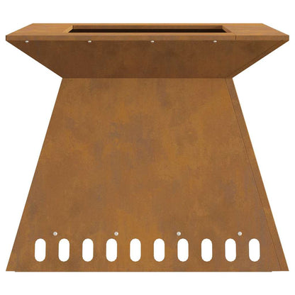 vidaXL Fire Pit Brown 60 x 60 x 50 cm Weathering steel