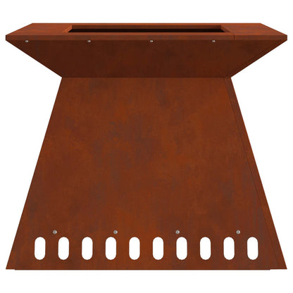 vidaXL Fire Pit Brown 60 x 60 x 50 cm Weathering Steel