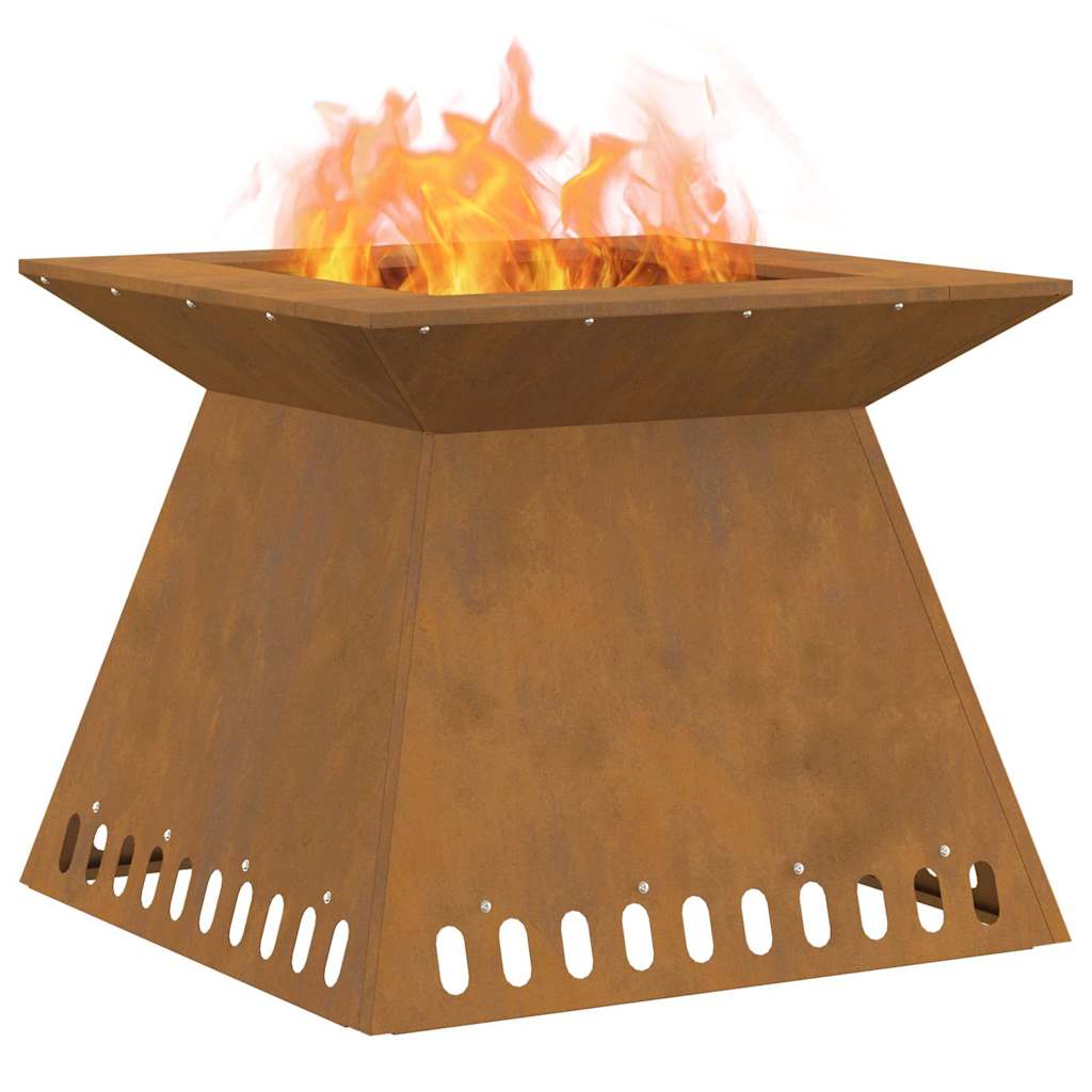 vidaXL Fire Pit Brown 60 x 60 x 50 cm Weathering steel