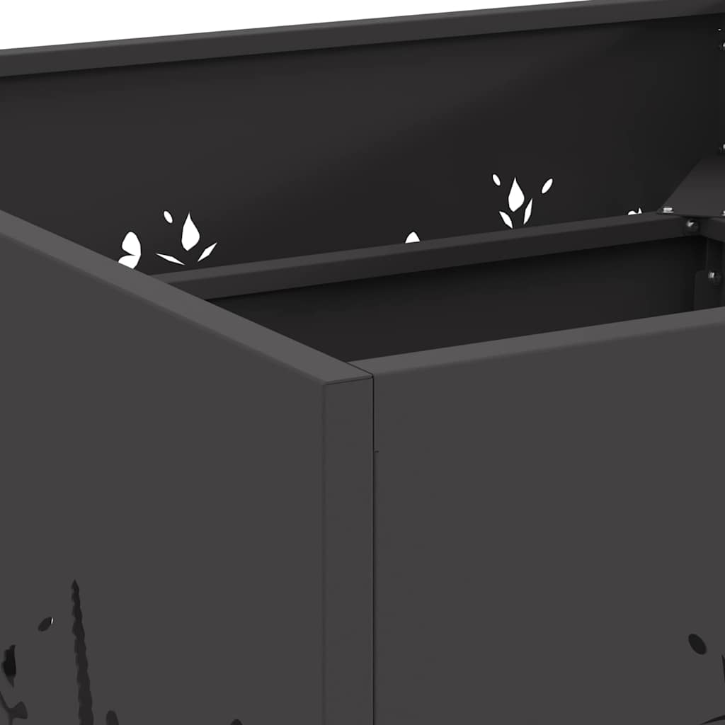 vidaXL Fire Pit Black 60 x 60 x 30 cm Steel