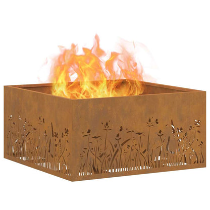 vidaXL Fire Pit Brown 60 x 60 x 30 cm Weathering steel