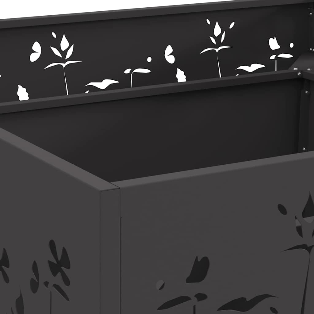 vidaXL Fire Pit Black 80 x 80 x 30 cm Cold-rolled steel