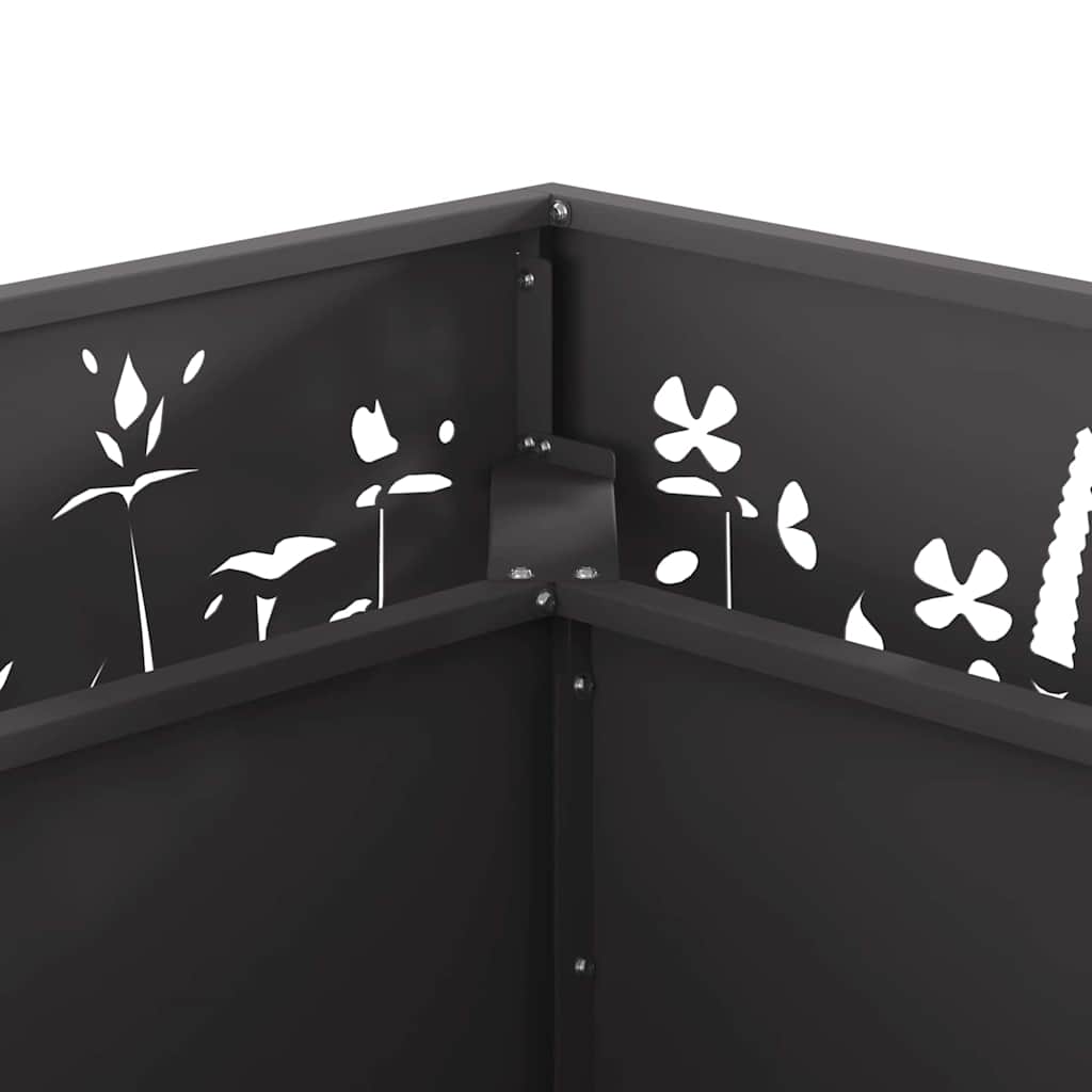 vidaXL Fire Pit Black 80 x 80 x 30 cm Cold-rolled steel