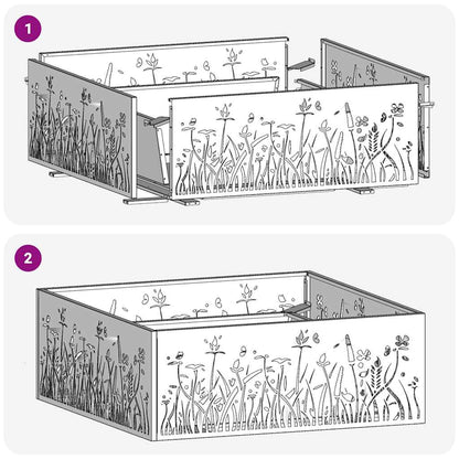 vidaXL Fire Pit Black 80 x 80 x 30 cm Cold-rolled steel