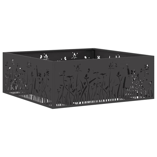 vidaXL Fire Pit Black 80 x 80 x 30 cm Cold-rolled steel