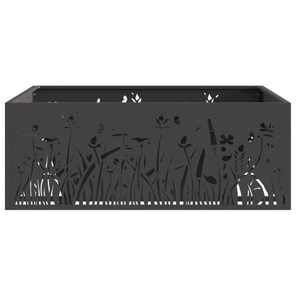 vidaXL Fire Pit Black 80 x 80 x 30 cm Cold-rolled steel