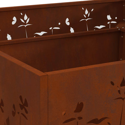 vidaXL Fire Pit Brown 80 x 80 x 30 cm Weathering Steel