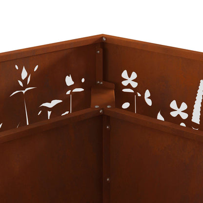 vidaXL Fire Pit Brown 80 x 80 x 30 cm Weathering Steel