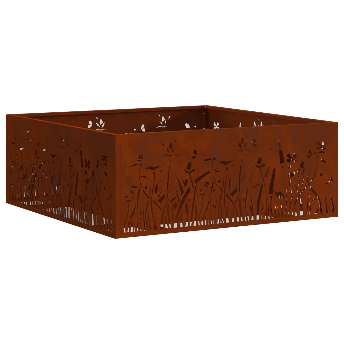 vidaXL Fire Pit Brown 80 x 80 x 30 cm Weathering Steel