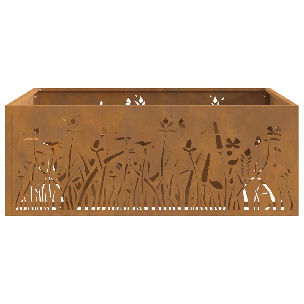 vidaXL Fire Pit Brown 80 x 80 x 30 cm Weathering steel