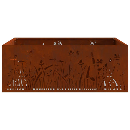 vidaXL Fire Pit Brown 80 x 80 x 30 cm Weathering Steel