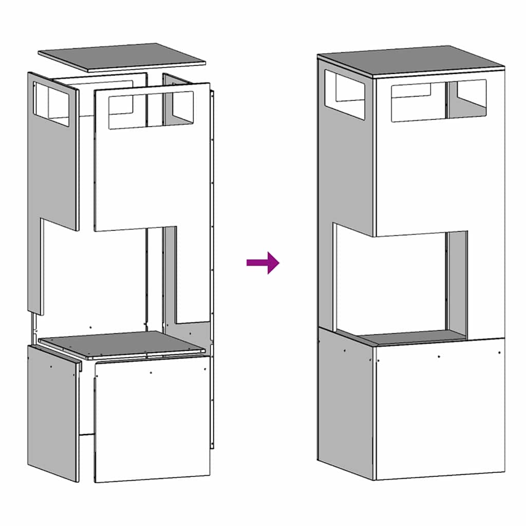 vidaXL Fire Pit Black 35 x 35 x 100 cm Cold-rolled steel
