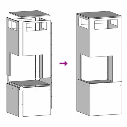 vidaXL Fire Pit Black 35 x 35 x 100 cm Cold-rolled steel