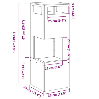 vidaXL Fire Pit Black 35 x 35 x 100 cm Cold-rolled steel