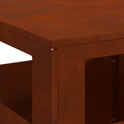 vidaXL Fire Pit Brown 35 x 35 x 100 cm Weathering Steel