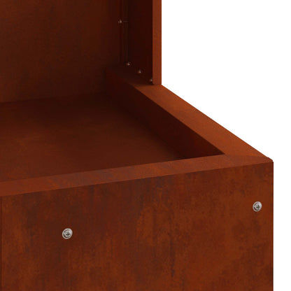 vidaXL Fire Pit Brown 35 x 35 x 100 cm Weathering Steel
