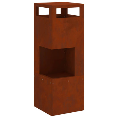 vidaXL Fire Pit Brown 35 x 35 x 100 cm Weathering Steel