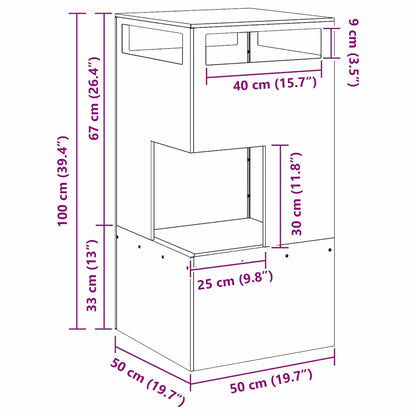 vidaXL Fire Pit Black 50 x 50 x 100 cm Cold-rolled steel