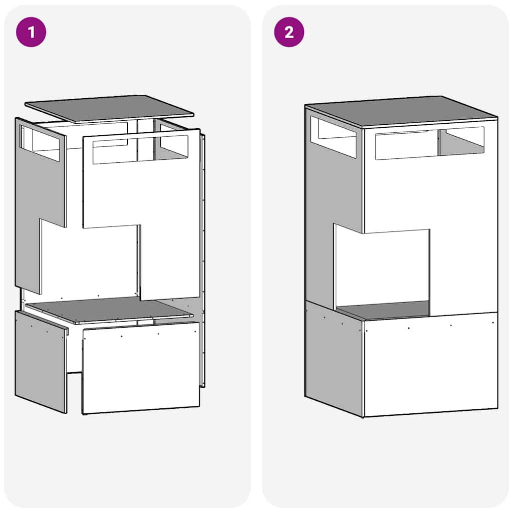 vidaXL Fire Pit Brown 50 x 50 x 100 cm Weathering steel