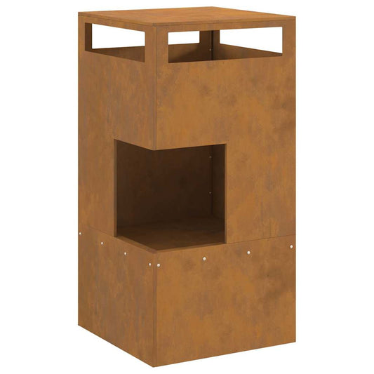 vidaXL Fire Pit Brown 50 x 50 x 100 cm Weathering steel