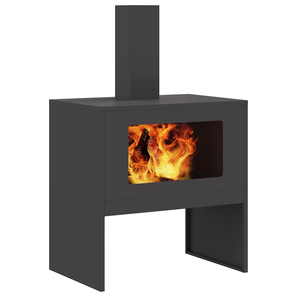 vidaXL Fire Pit Black 60 x 40 x 96 cm Cold-rolled steel