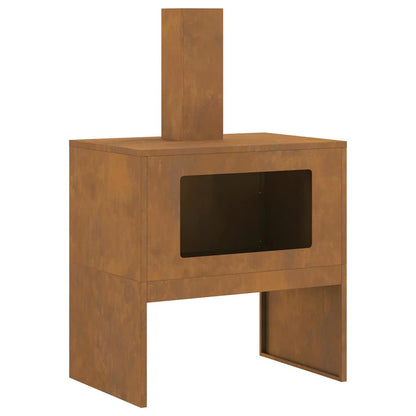 vidaXL Fire Pit Brown 60 x 40 x 96 cm Weathering steel