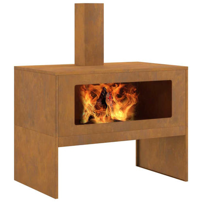 vidaXL Fire Pit Brown 80 x 50 x 96 cm Weathering steel