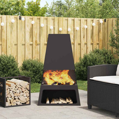 vidaXL Fire Pit Black 60 x 35 x 100 cm Steel