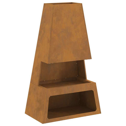 vidaXL Fire Pit Brown 60 x 35 x 100 cm Weathering steel