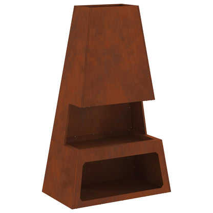 vidaXL Fire Pit Brown 60 x 35 x 100 cm Weathering Steel
