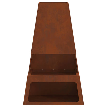 vidaXL Fire Pit Brown 60 x 35 x 100 cm Weathering Steel
