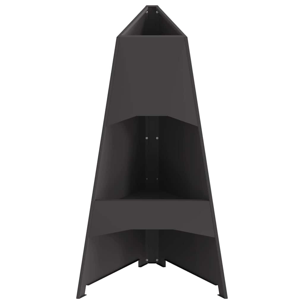 vidaXL Fire Pit Black 50 x 50 x 95 cm Cold-rolled steel