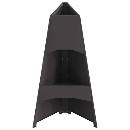 vidaXL Fire Pit Black 50 x 50 x 95 cm Cold-rolled steel