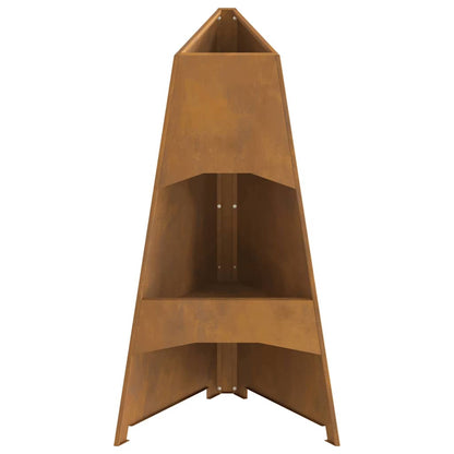 vidaXL Fire Pit Brown 50 x 50 x 95 cm Weathering steel
