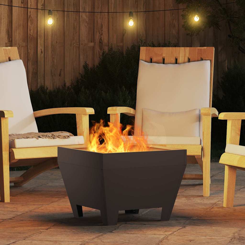vidaXL Fire Pit Black 50 x 50 x 38 cm Cold-rolled steel