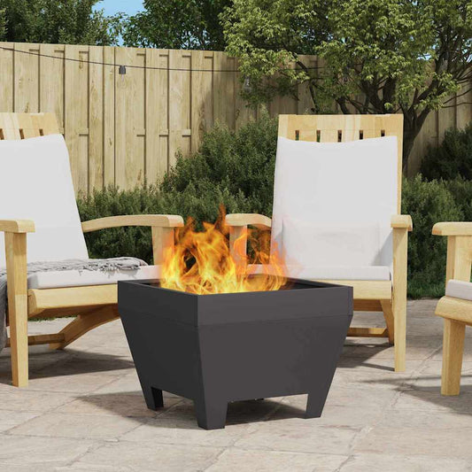 vidaXL Fire Pit Black 50 x 50 x 38 cm Cold-rolled steel