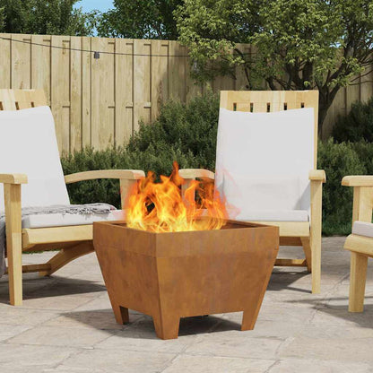 vidaXL Fire Pit Brown 50 x 50 x 38 cm Weathering steel