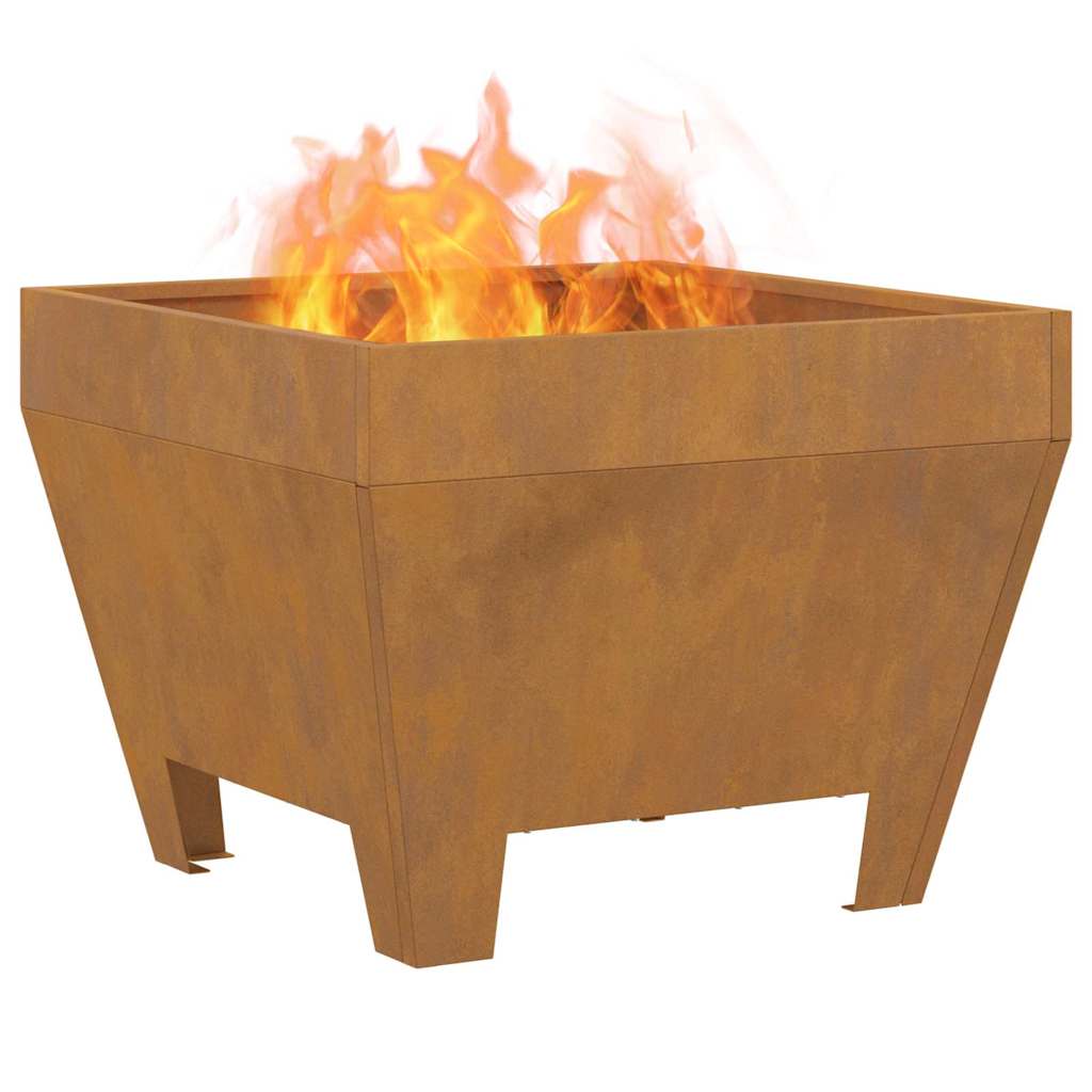 vidaXL Fire Pit Brown 50 x 50 x 38 cm Weathering steel
