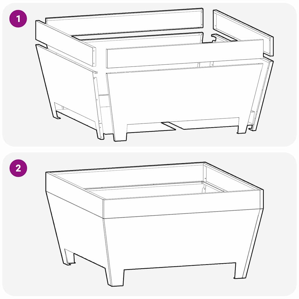 vidaXL Fire Pit Black 80 x 80 x 43 cm Cold-rolled steel