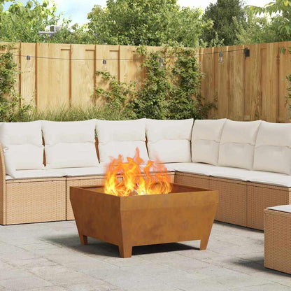 vidaXL Fire Pit Brown 80 x 80 x 43 cm Weathering steel