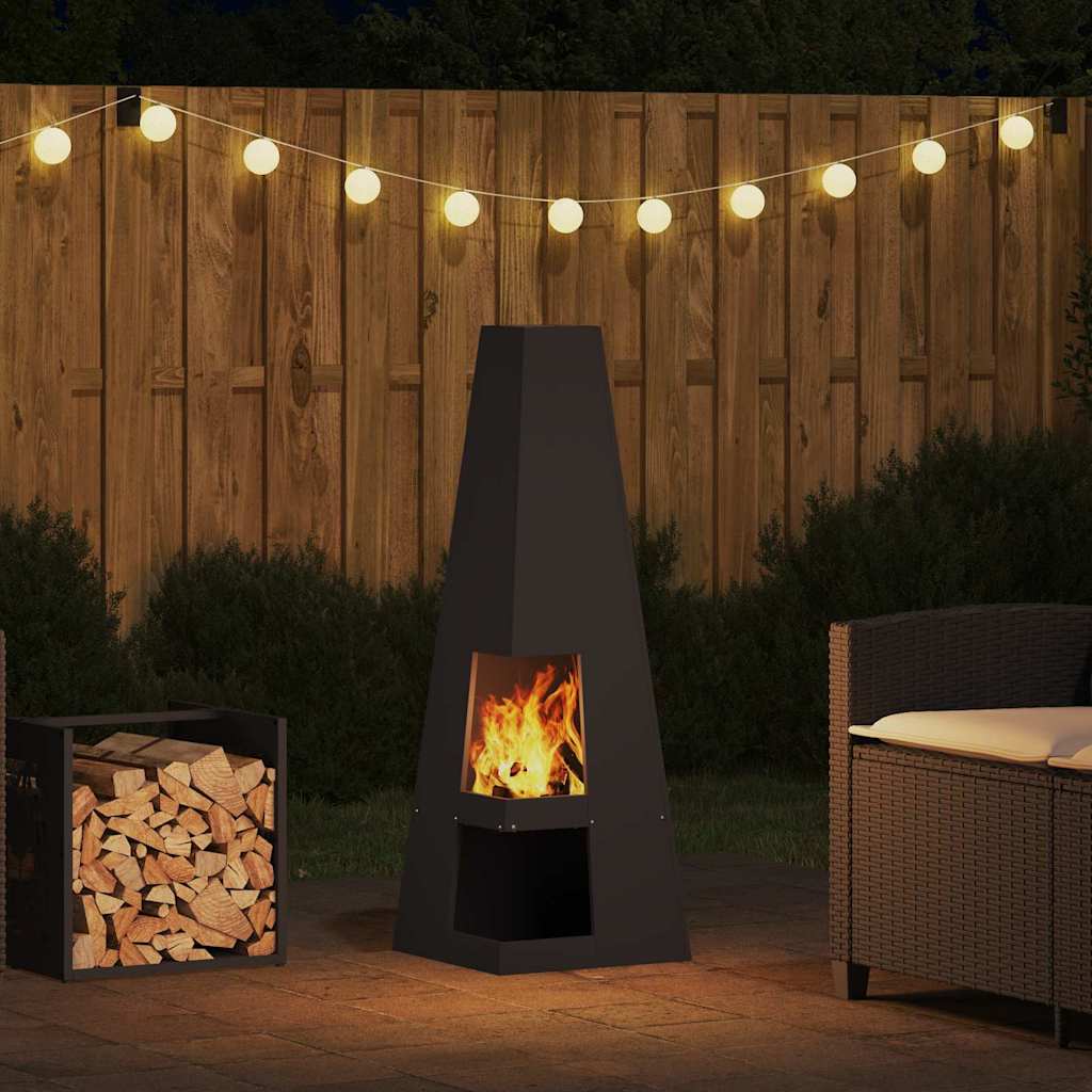 vidaXL Fire Pit Black 35 x 35 x 100 cm Cold-rolled steel