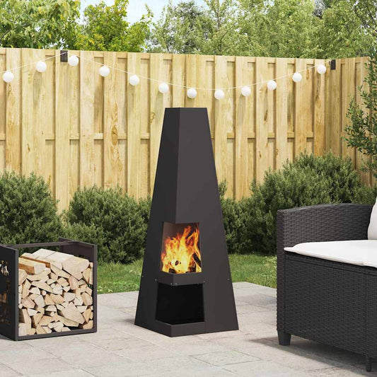 vidaXL Fire Pit Black 35 x 35 x 100 cm Cold-rolled steel