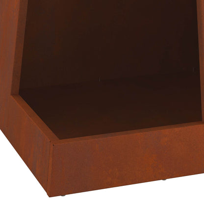 vidaXL Fire Pit Brown 35 x 35 x 100 cm Weather Steel