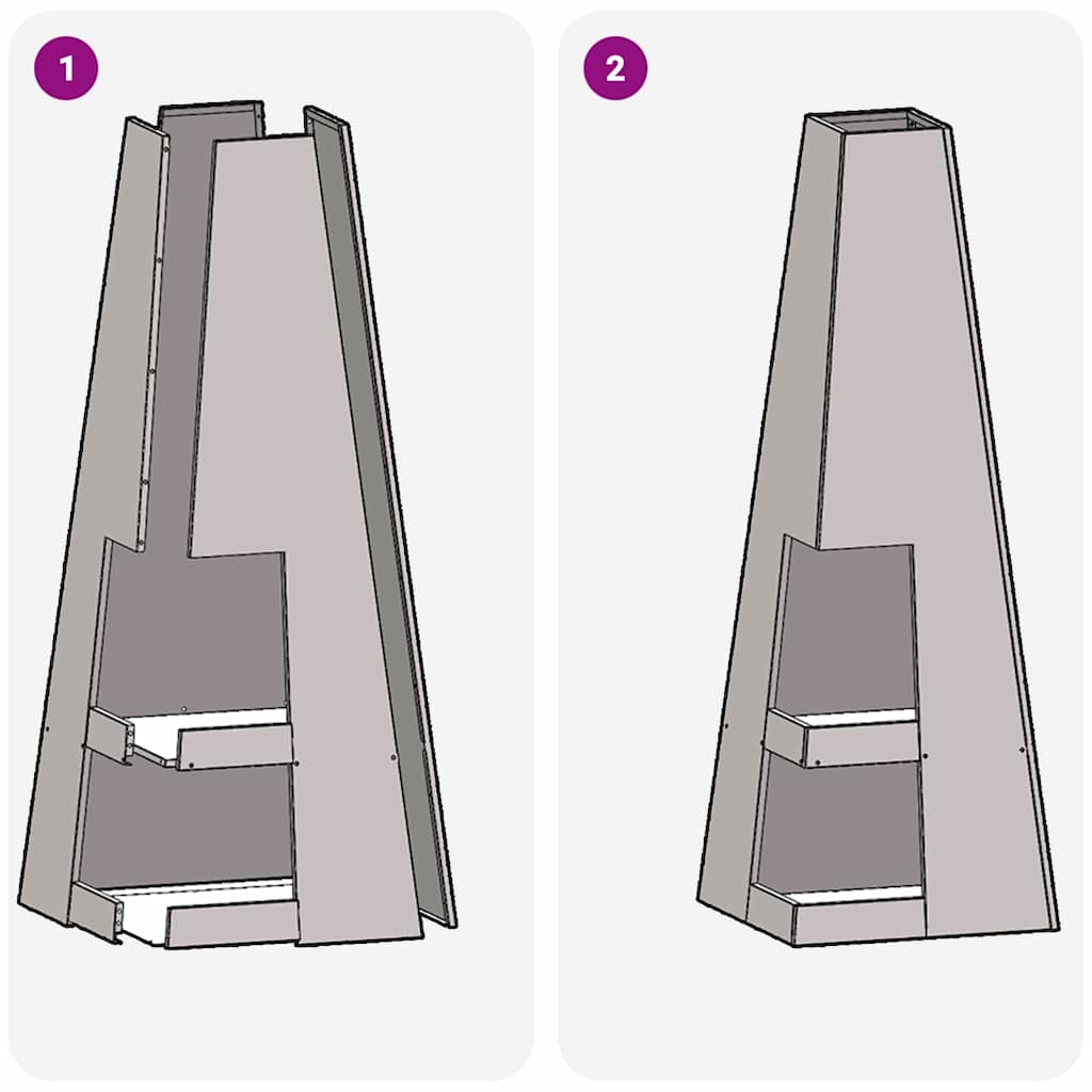 vidaXL Fire Pit Brown 35 x 35 x 100 cm Weathering steel