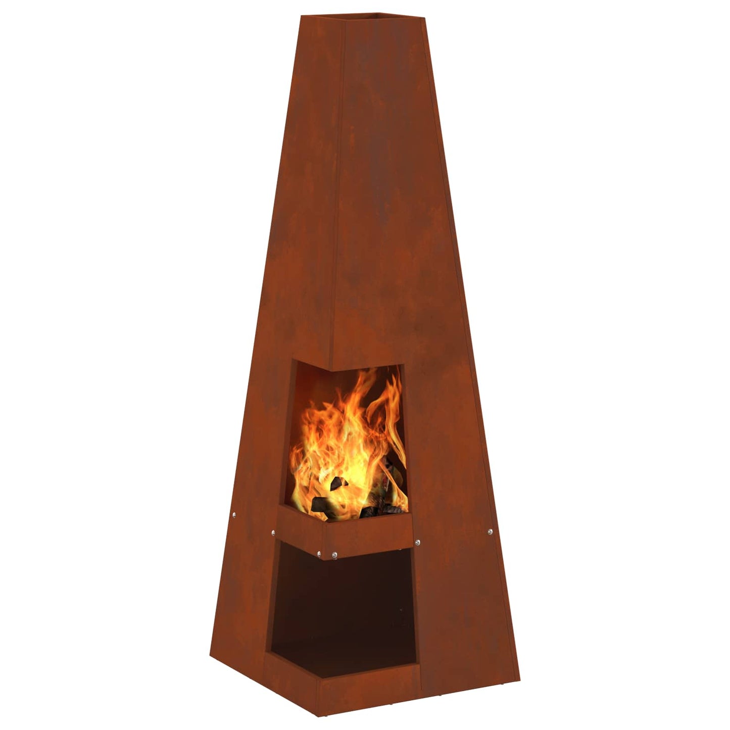 vidaXL Fire Pit Brown 35 x 35 x 100 cm Weather Steel