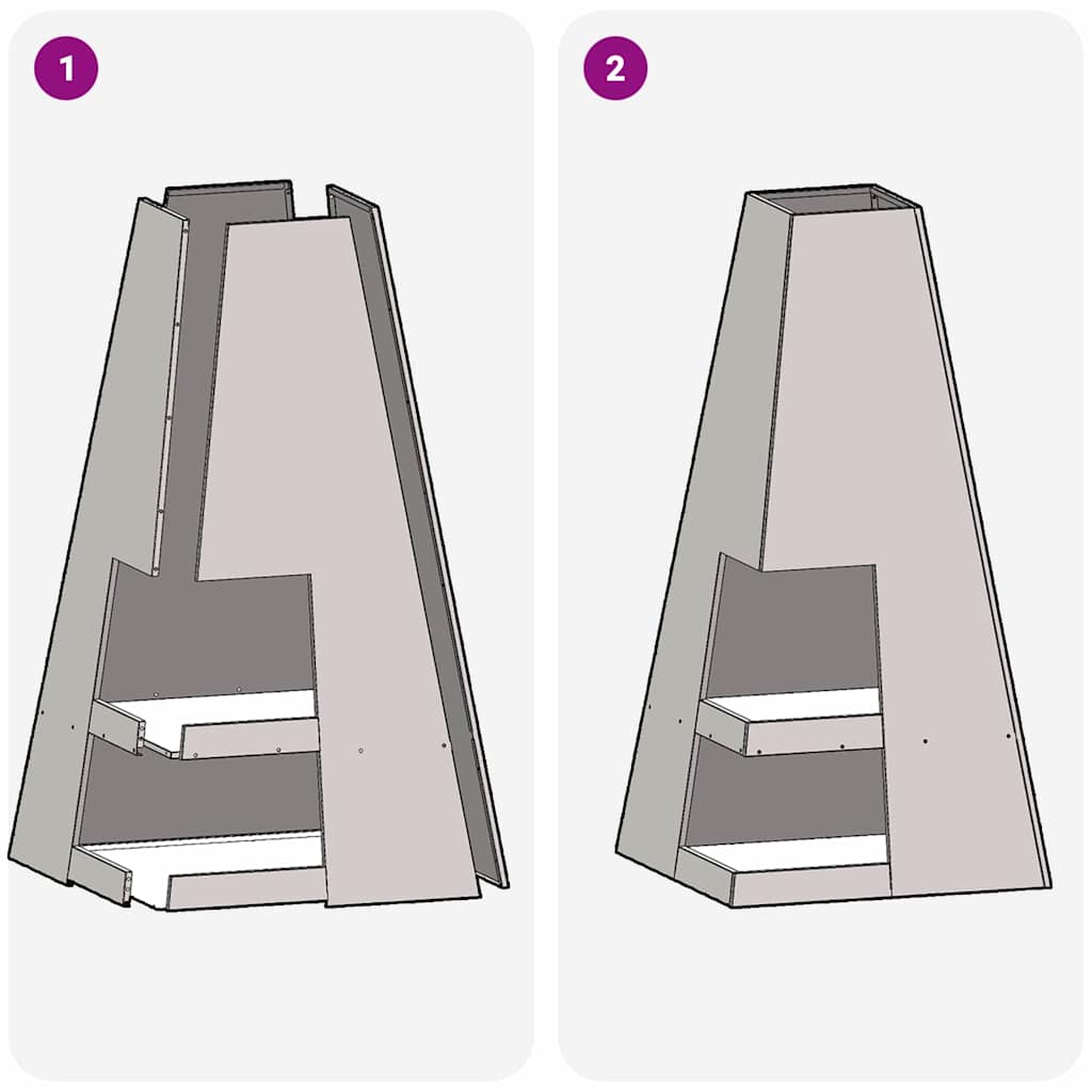 vidaXL Fire Pit Black 50 x 50 x 100 cm Cold-rolled steel