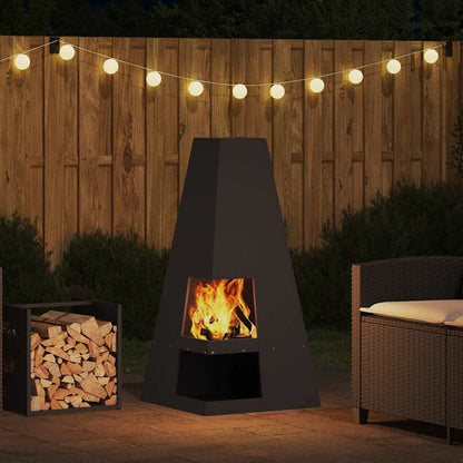 vidaXL Fire Pit Black 50 x 50 x 100 cm Cold-rolled steel