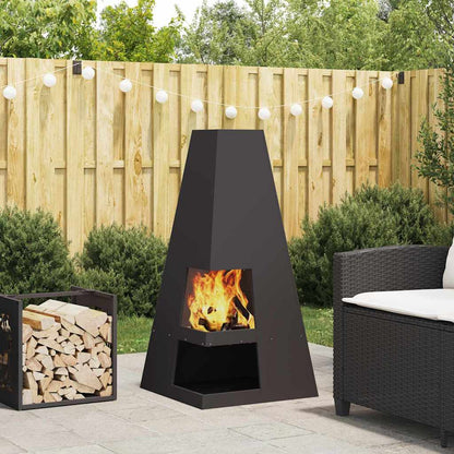 vidaXL Fire Pit Black 50 x 50 x 100 cm Cold-rolled steel