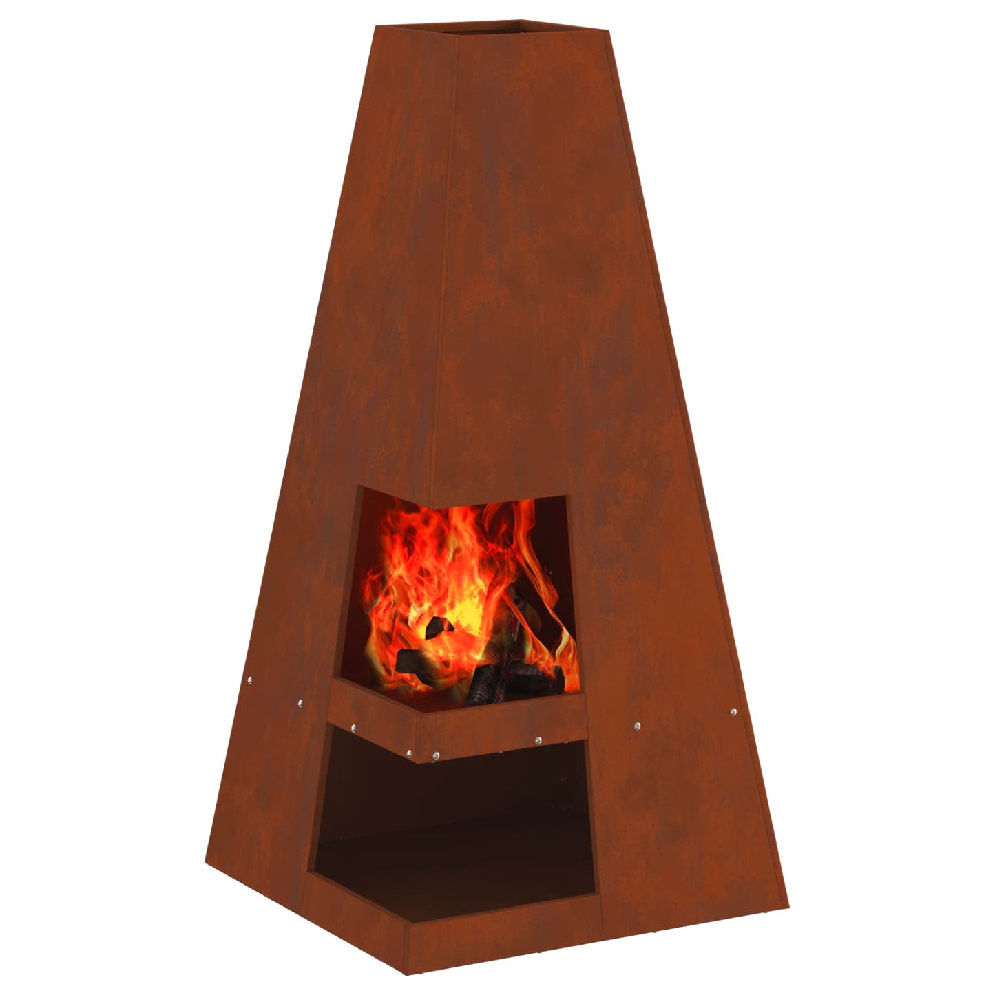 vidaXL Fire Pit Brown 50 x 50 x 100 cm Weathering Steel
