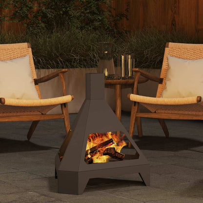 vidaXL Fire Pit Black 50 x 43 x 52 cm Cold-rolled steel